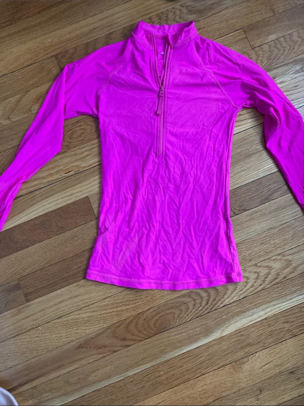 Bright Pink Half-Zip Rash Guard